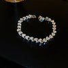 Vintage Diamondstudded Flower Copper Plastic Women's Bracelet