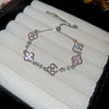 Vintage Diamondstudded Flower Copper Plastic Women's Bracelet