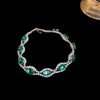 Vintage Diamondstudded Flower Copper Plastic Women's Bracelet