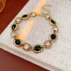 Vintage Diamondstudded Flower Copper Plastic Women's Bracelet