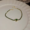 Vintage Diamondstudded Flower Copper Plastic Women's Bracelet