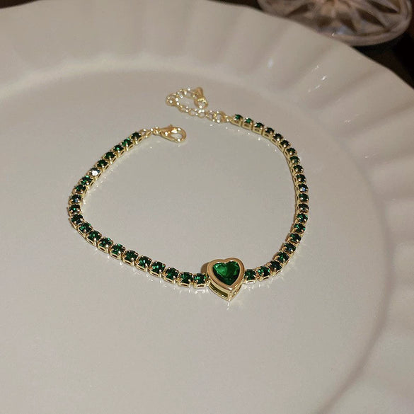 Vintage Diamondstudded Flower Copper Plastic Women's Bracelet