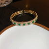 Vintage Diamondstudded Flower Copper Plastic Women's Bracelet
