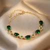 Vintage Diamondstudded Flower Copper Plastic Women's Bracelet