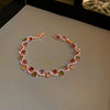 Vintage Diamondstudded Flower Copper Plastic Women's Bracelet