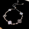 Vintage Diamondstudded Flower Copper Plastic Women's Bracelet