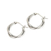 Vintage Distressed Woven Twist Geometric Sterling Silver Earrings For Women Electroplated Ear Buckle Style