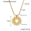 Vintage Donut Rhinestone Earrings And Double Layer Necklace Set In Stainless Steel With Electroplating For Women