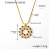 Vintage Donut Rhinestone Earrings And Double Layer Necklace Set In Stainless Steel With Electroplating For Women