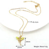 Vintage Dragonfly Pendant Necklace With Mixed Gem Inlay And Copper Water Wave Chain Simple Animal Jewelry