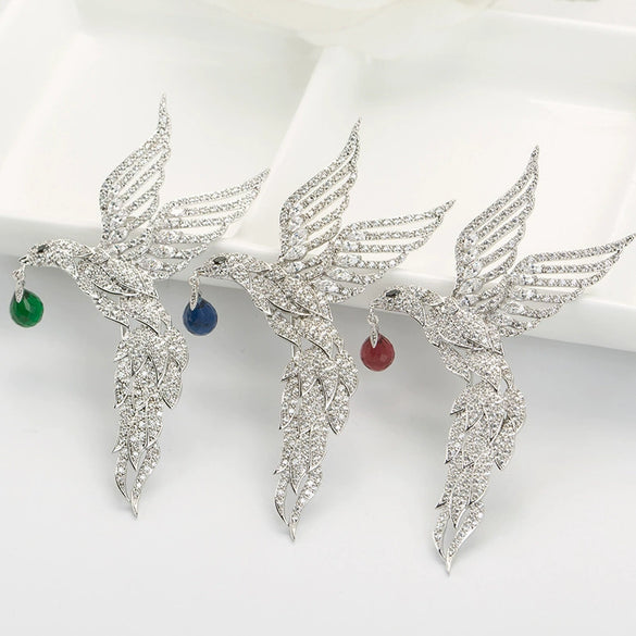 Vintage Eagle Brooch For Women Copper Animal Jewelry Pin With Microinlaid Zircon And Electroplated Finish