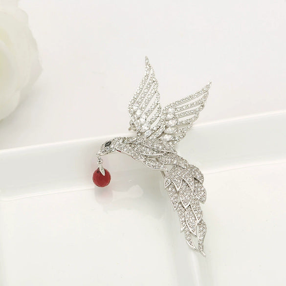 Vintage Eagle Brooch For Women Copper Animal Jewelry Pin With Microinlaid Zircon And Electroplated Finish
