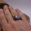 Vintage Electroplated Metal Star And Moon Texture Ring Unisex Fashion Jewelry Wholesale