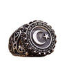 Vintage Electroplated Metal Star And Moon Texture Ring Unisex Fashion Jewelry Wholesale