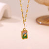 Vintage Enamel Floral Heart Pendant Necklace With Gold Plated Oshaped Chain For Women Elegant Retro Jewelry