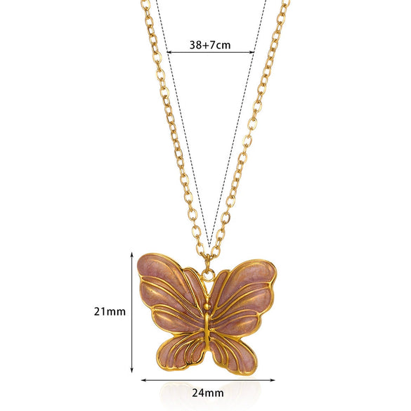 Vintage Enamel Floral Heart Pendant Necklace With Gold Plated Oshaped Chain For Women Elegant Retro Jewelry
