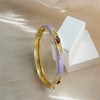 Vintage Enamel Open Cuff Bracelet With Oildrop Design And Regal Plated Finish For Women