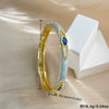 Vintage Enamel Open Cuff Bracelet With Oildrop Design And Regal Plated Finish For Women