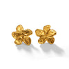 Vintage Fashion Flower Stud Earrings And Exaggerated Petal Ring Stainless Steel Jewelry Suit With Pvd Furnace Real Gold Electroplating For Women