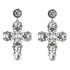 Vintage Fashion Hollow Cross Dangle Earrings With Diamond Accents Alloy Long Statement Earrings For Women