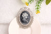 Vintage Fashion Ol Style Alloy Head Brooch Pin With Cartoon Characters Electroplated For Women