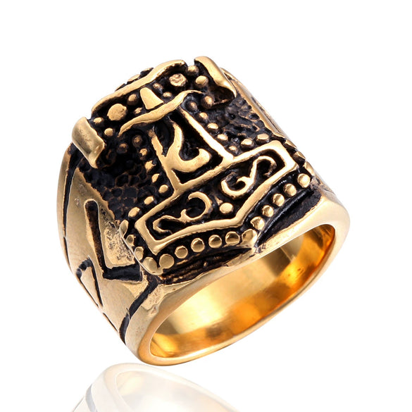 Vintage Fashion Stainless Steel Geometric Ring For Unisex Polished Titanium Steel Style Jewelry