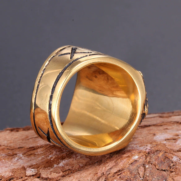 Vintage Fashion Stainless Steel Geometric Ring For Unisex Polished Titanium Steel Style Jewelry