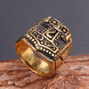 Vintage Fashion Stainless Steel Geometric Ring For Unisex Polished Titanium Steel Style Jewelry