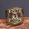 Vintage Fashion Stainless Steel Geometric Ring For Unisex Polished Titanium Steel Style Jewelry
