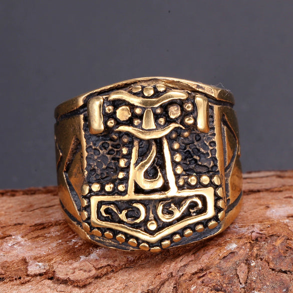 Vintage Fashion Stainless Steel Geometric Ring For Unisex Polished Titanium Steel Style Jewelry