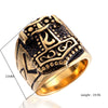 Vintage Fashion Stainless Steel Geometric Ring For Unisex Polished Titanium Steel Style Jewelry