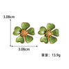 Vintage Floral Enamel Earrings With Three Dimensional Flower Design Alloy Dripping Glaze Earrings With Stainless Steel Posts For Women