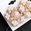 Vintage Flower Ear Clip Pearl Earrings For Women Sweet All Match Plant Inspired Inlaid Pearl Jewelry