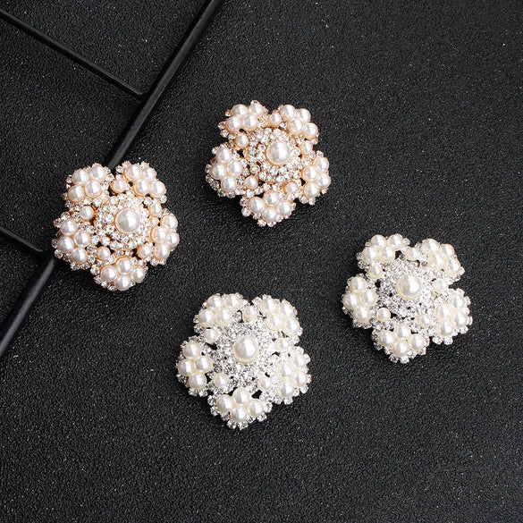 Vintage Flower Ear Clip Pearl Earrings For Women Sweet All Match Plant Inspired Inlaid Pearl Jewelry