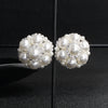 Vintage Flower Ear Clip Pearl Earrings For Women Sweet All Match Plant Inspired Inlaid Pearl Jewelry