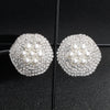 Vintage Flower Ear Clip Pearl Earrings For Women Sweet All Match Plant Inspired Inlaid Pearl Jewelry