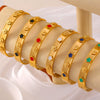 Vintage Flower Jewelry 316L Stainless Steel Bracelet With Distinctive Texture And Diamond Design