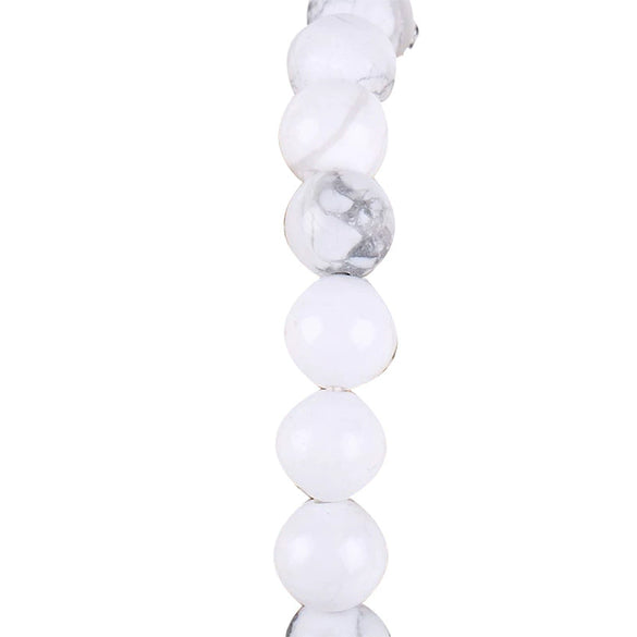 Vintage Frosted Synthetic White Turquoise Bead Bracelet With Tree Of Life Charm Electroplated Alloy Women's Jewelry