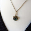 Vintage Geometric Alloy Dragonfly Green Crystal Women Pendant Necklace With Snake Bone Chain And Electroplating