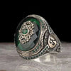 Vintage Geometric Black Agate Ring Two Tone Electroplated Copper Jewelry For Men And Women Wholesale
