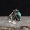 Vintage Geometric Black Agate Ring Two Tone Electroplated Copper Jewelry For Men And Women Wholesale