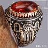 Vintage Geometric Black Agate Ring Two Tone Electroplated Copper Jewelry For Men And Women Wholesale