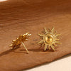 Vintage Geometric Bow And Drop Earrings For Women Stainless Steel Enamel Natural Stone Jewelry
