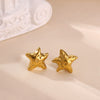 Vintage Geometric Bow And Drop Earrings For Women Stainless Steel Enamel Natural Stone Jewelry