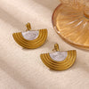 Vintage Geometric Bow And Drop Earrings For Women Stainless Steel Enamel Natural Stone Jewelry