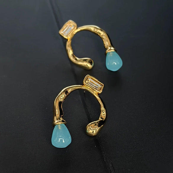 Vintage Geometric Die Cast Earrings With Electroplated Finish Antique Inspired Unisex Fashion Jewelry