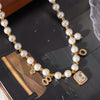 Vintage Geometric Digital Tag Shell Bead Titanium Steel 18K Gold Plated Jewelry Suit For Women