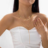 Vintage Geometric Drop Shape Alloy Disc Tassel Necklace With Rhinestone And Diamond Design