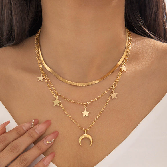 Vintage Geometric Drop Shape Alloy Disc Tassel Necklace With Rhinestone And Diamond Design