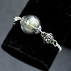 Vintage Geometric Glass And Glaze Rose Flower And Dandelion Seed Ing Ball Bracelet